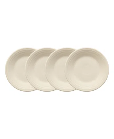 Fiesta White Classic Rim Luncheon Plates, Set Of 4 In Neutral