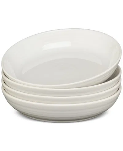 Fiesta White Coupe Luncheon Bowls, Set Of 4