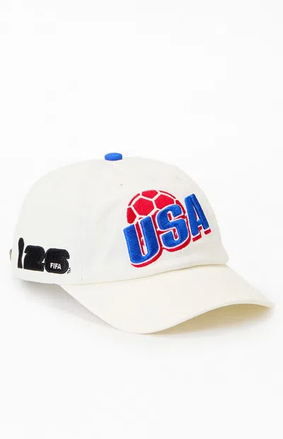Fifa Embroidered Usa Midfield Dad Hat In Cream In White