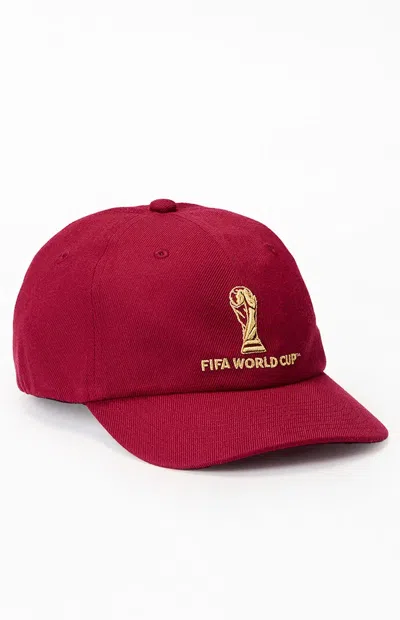 Fifa Gold Trophy Dad Hat In Burgundy In Pink