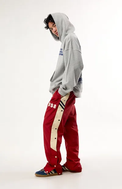 Fifa Men's World Cup Team Usa Snap Button Track Pants In Red In Gray