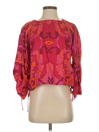 Pre-owned Fifteen Twenty 3/4 Sleeve Blouse In Burgundy