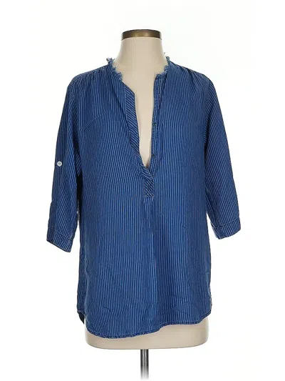 Pre-owned Fifteen Twenty 3/4 Sleeve Button Down Shirt In Blue