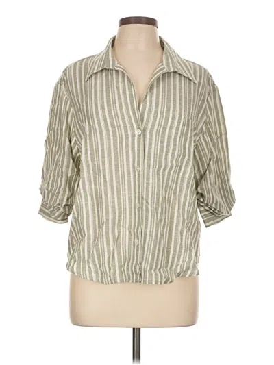 Pre-owned Fifteen Twenty 3/4 Sleeve Button Down Shirt In Tan