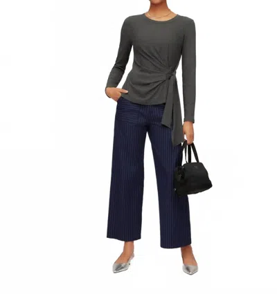 Fifteen Twenty Addy Side Knot Top In Grey In Gray