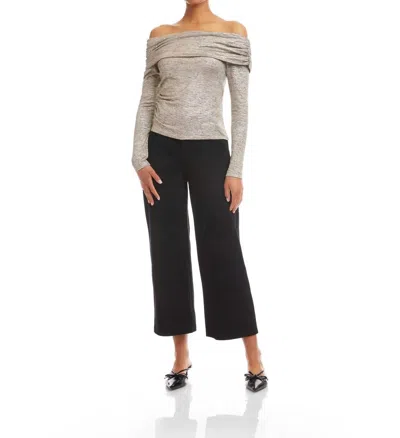 Fifteen Twenty Agnes Off The Shoulder Metallic Top In Gold Dust In Multi