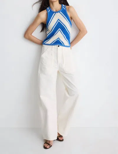 Fifteen Twenty Alice Openwork Tank Sweater In Blue
