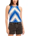 Fifteen Twenty Alice Openwork Tank Sweater In Blue