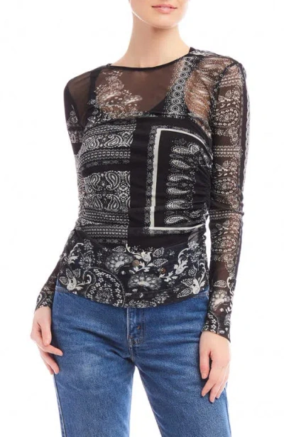 Fifteen Twenty Alina Side Shirred Top In Print