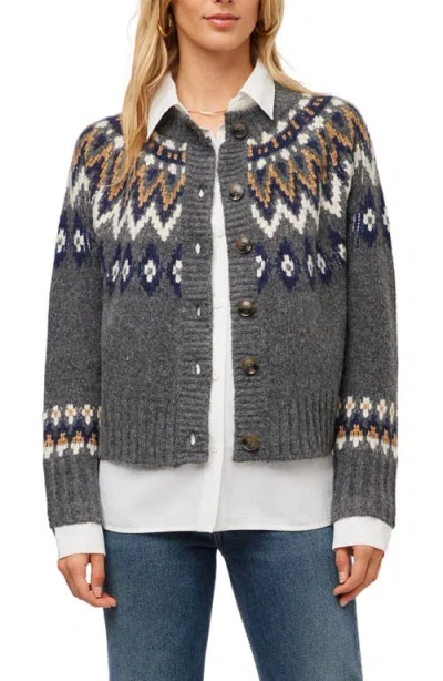 Fifteen Twenty Alina Mixed Media Cardigan In Gray