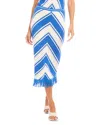Fifteen Twenty Amber Fringe Crochet Midi Skirt In Blue