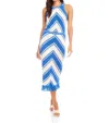 Fifteen Twenty Amber Fringe Crochet Midi Skirt In Blue