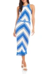 Fifteen Twenty Amber Fringe Crochet Midi Skirt In Blue