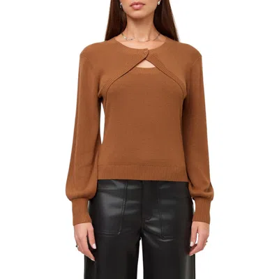 Fifteen Twenty Amelia Bolero Shrug Sweater In Brown