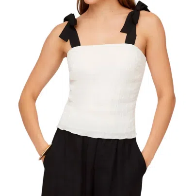 Fifteen Twenty Annie Ribbon Tie Top In Cream In White