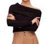 Fifteen Twenty Asymmetric One-shoulder Top In Black In Black