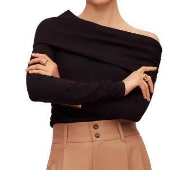 Fifteen Twenty Asymmetric One-shoulder Top In Black