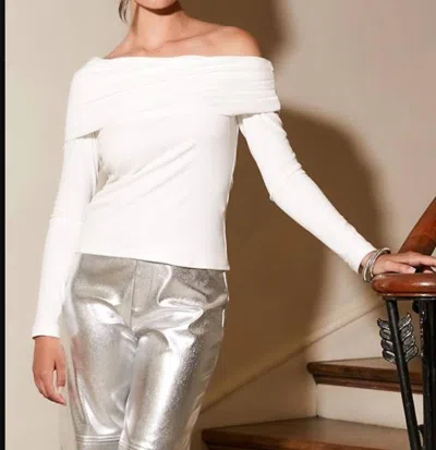Fifteen Twenty Asymmetric One Shoulder Top In Cream In White