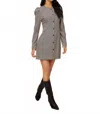 Fifteen Twenty Avery Puff Sleeve Mini Dress In Check In Black