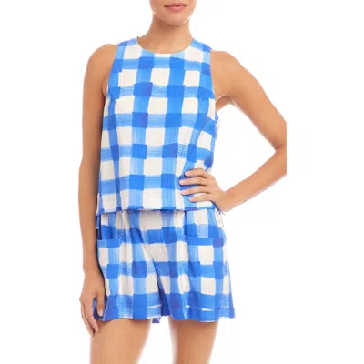 Fifteen Twenty Beatrix Check Sleeveless Top In Blue Check