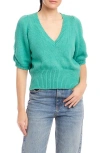 Fifteen Twenty Bennet Shirred Sleeve Sweater In Tea