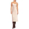 Fifteen Twenty Bias Slip Midi Dress In Almond In Neutral