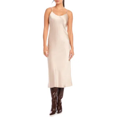 Fifteen Twenty Bias Midi Dress In Almond