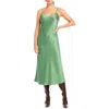 Fifteen Twenty Bias Slip Midi Dress In Sage In Green