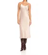 Fifteen Twenty Bias Slip Midi Dress In Almond In Neutral