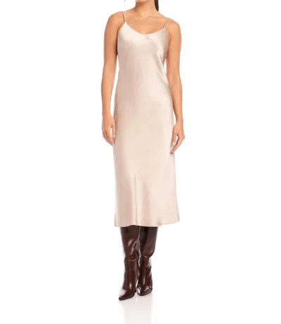 FIFTEEN TWENTY BIAS SLIP MIDI DRESS IN ALMOND