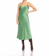 Fifteen Twenty Bias Slip Midi Dress In Sage In Green