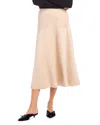 Fifteen Twenty Blythe Faux Suede Midi Skirt In Almond In Neutral