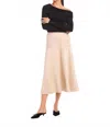 Fifteen Twenty Blythe Faux Suede Midi Skirt In Almond In Neutral