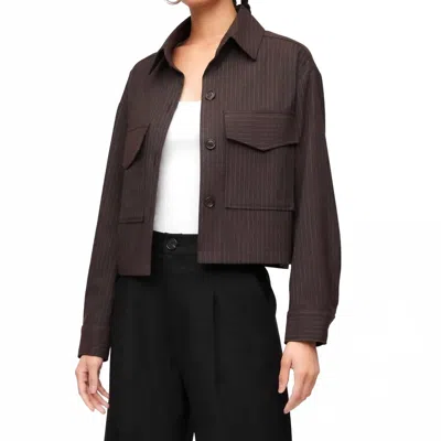 Fifteen Twenty Boxy Fit Short Jacket In Chocolate In Brown