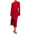 Fifteen Twenty Brielle Flare Sleeve Sweater Top In Red In Burgundy