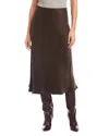 Fifteen Twenty Brielle Side Slit Midi Skirt In Brown