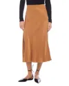 Fifteen Twenty Brielle Slit Hem Midi Skirt In Camel