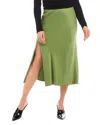 Fifteen Twenty Brielle Slit Hem Midi Skirt In Green