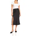 Fifteen Twenty Brielle Side Slit Midi Skirt In Black