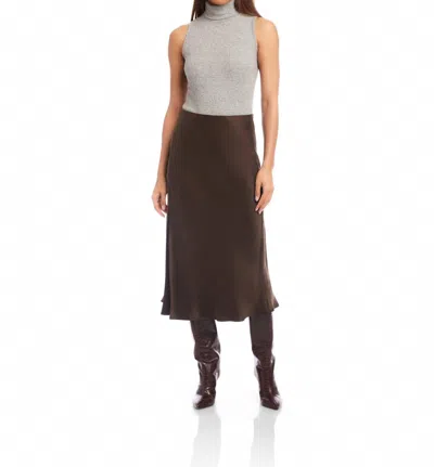 Fifteen Twenty Brielle Midi Skirt In Brown In Multi