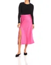 Fifteen Twenty Brielle Side Slit Midi Skirt In Bright Pink