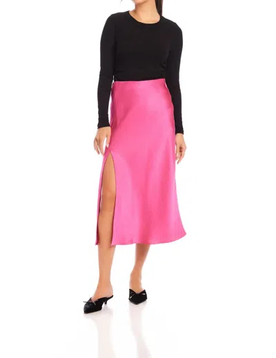 Fifteen Twenty Brielle Midi Skirt In Hot Pink