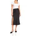 Fifteen Twenty Brielle Side Slit Midi Skirt In Black