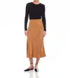 Fifteen Twenty Brielle Side Slit Midi Skirt In Camel In Brown