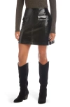 Fifteen Twenty Britney Faux Leather Miniskirt In Black