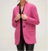 Fifteen Twenty Brushed Collarless Jacket In Fuscia In Multi