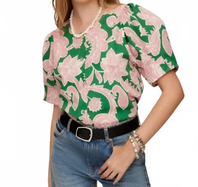 FIFTEEN TWENTY BUTTON UP PUFF BLOUSE IN PAISLEY