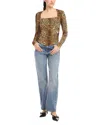 Fifteen Twenty Cady Side Shirred Top In Brown