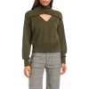 Fifteen Twenty Caly Crossover Cutout Sweatshirt In Green