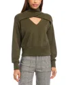 Fifteen Twenty Caly Crossover Cutout Sweatshirt In Green